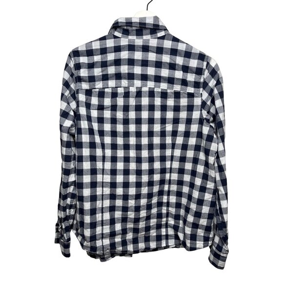 Crown and Ivy Top Women Button Up Shirt Preppy Checkered Blue Plaid Plus Size 0X - Picture 8 of 12